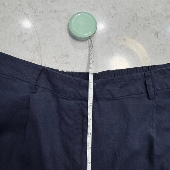 Open Edit Linen Blend Pants Navy Blue Relaxed Men's Large Minimalist Coastal - Picture 11 of 14